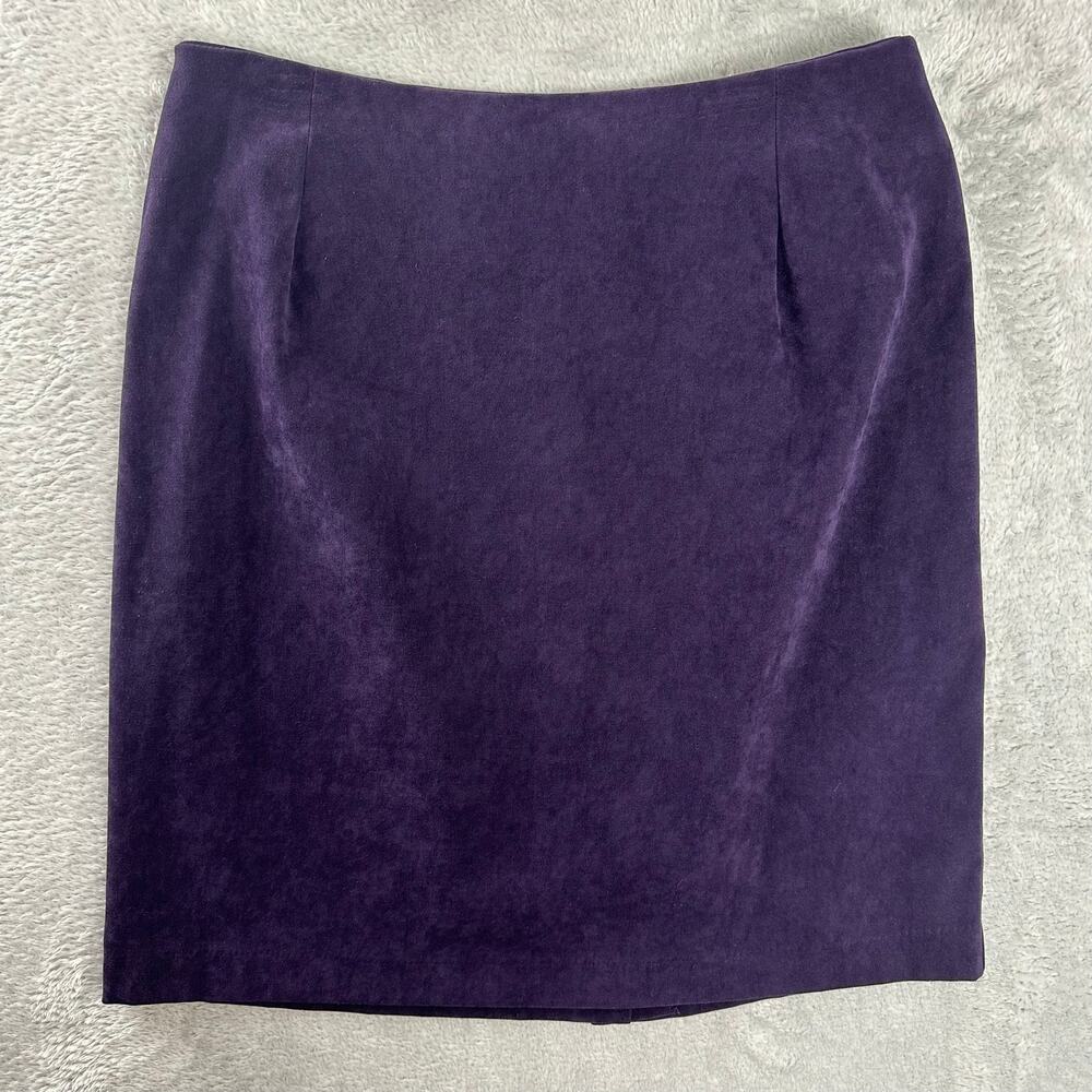 Vintage 90s Briggs Plum Purple Faux Suede Mini Skirt Size 12 Dark Academia